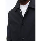 Fursac - Manteau À Col Chemise En Coton Biologique - Marine