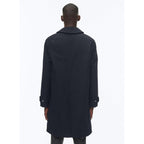 Fursac - Manteau À Col Chemise En Coton Biologique - Marine