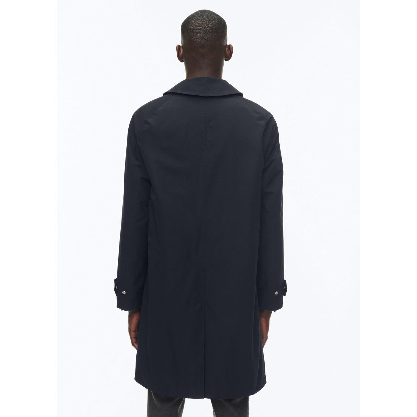 Fursac - Manteau À Col Chemise En Coton Biologique - Marine