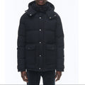 Hooded Down Jacket In Water-Repellent Canvas - Blue