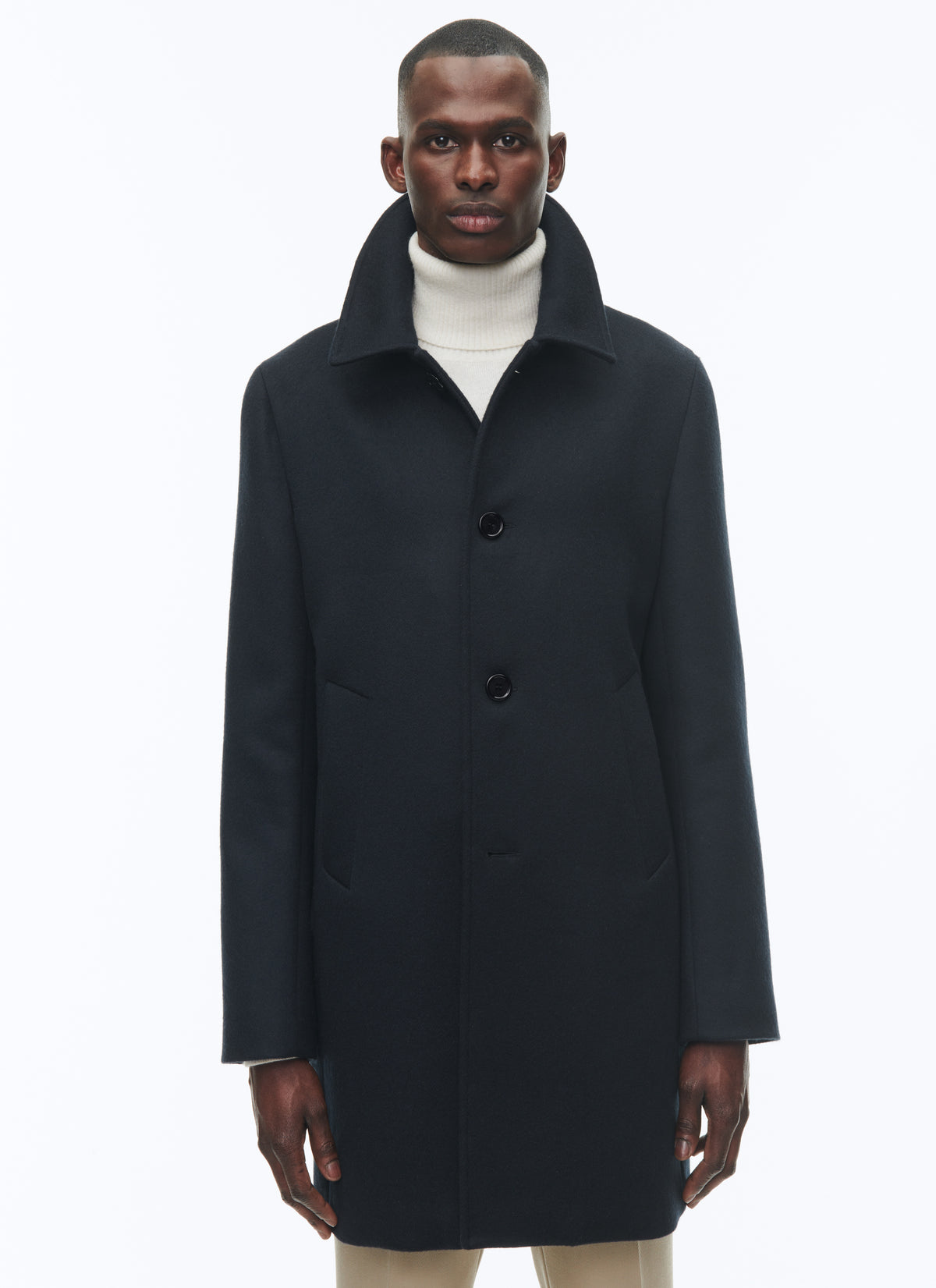 Manteau Col Officier - Carbone