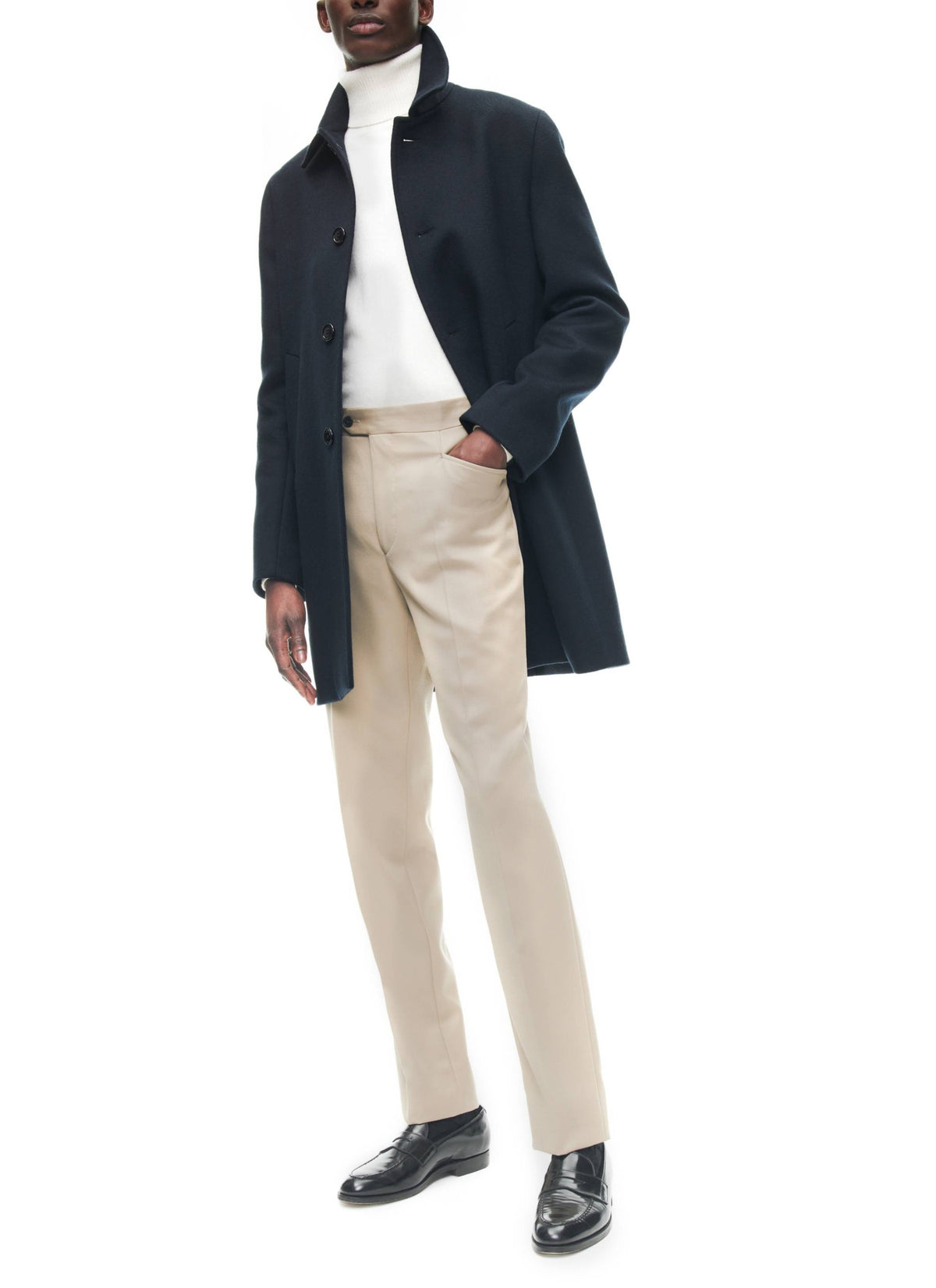Manteau Col Officier - Carbone