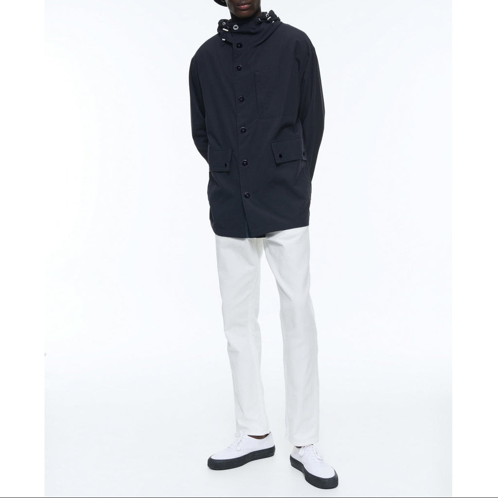 Nautical Parka In Technical Canvas - Navy Blue