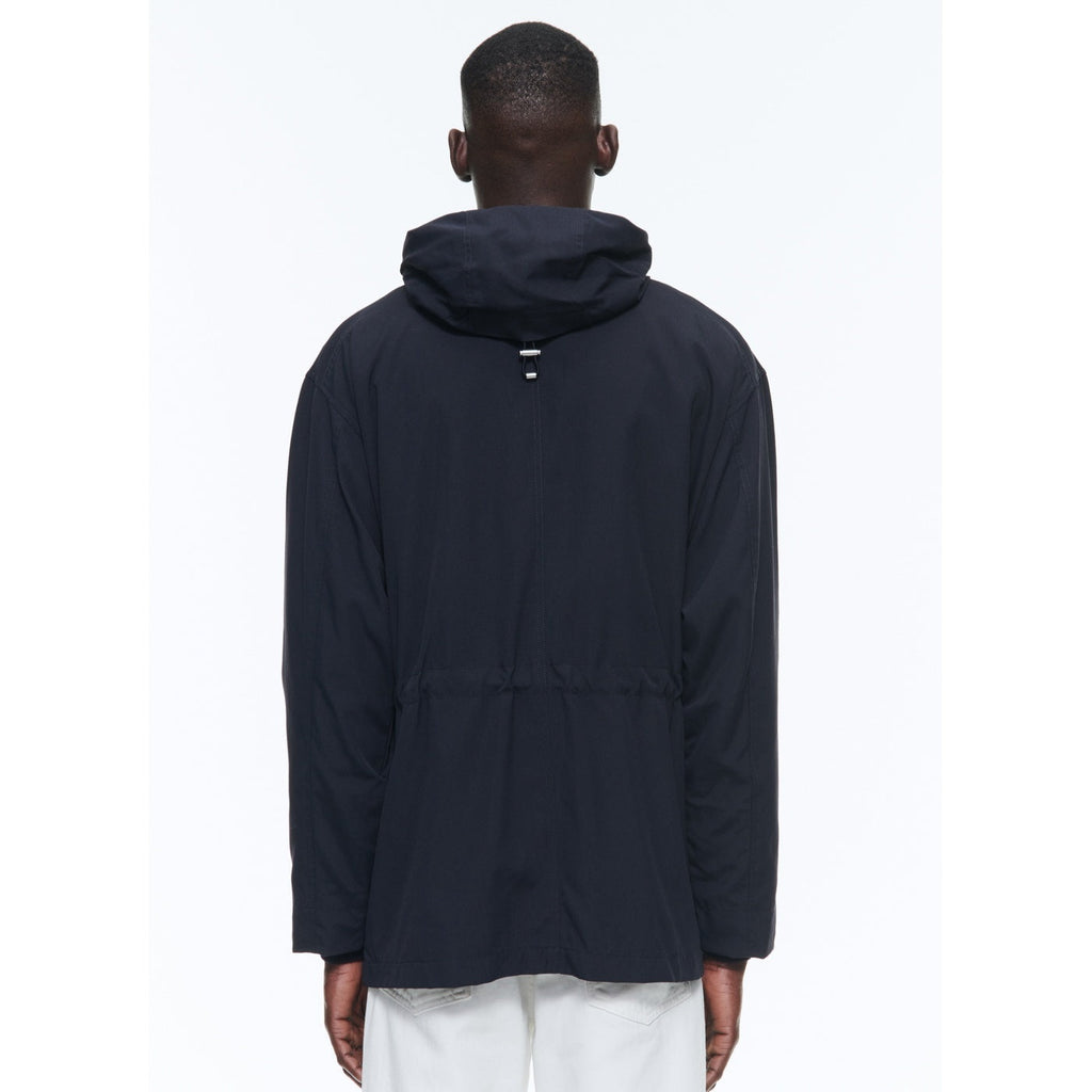 Nautical Parka In Technical Canvas - Navy Blue