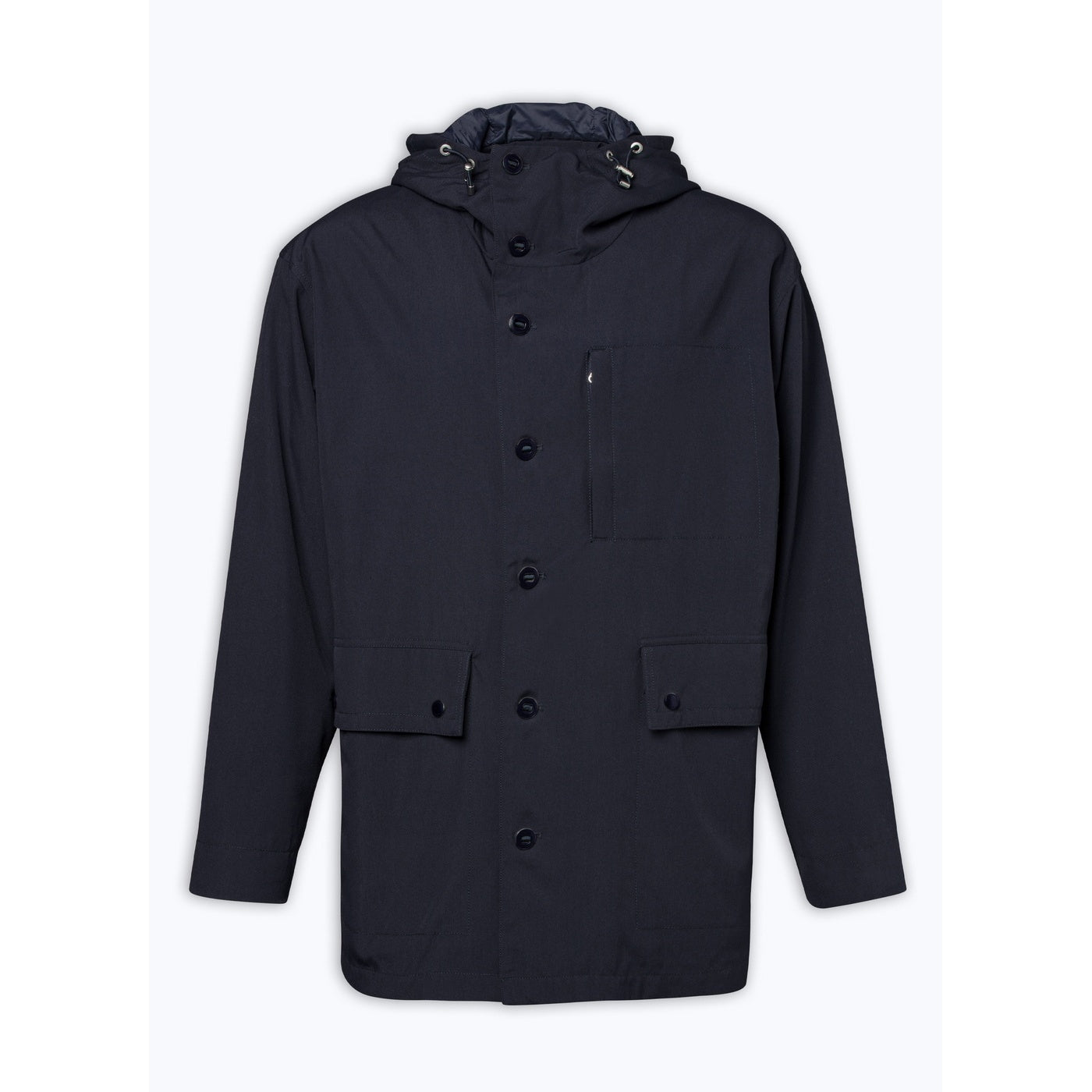Nautical Parka In Technical Canvas - Navy Blue