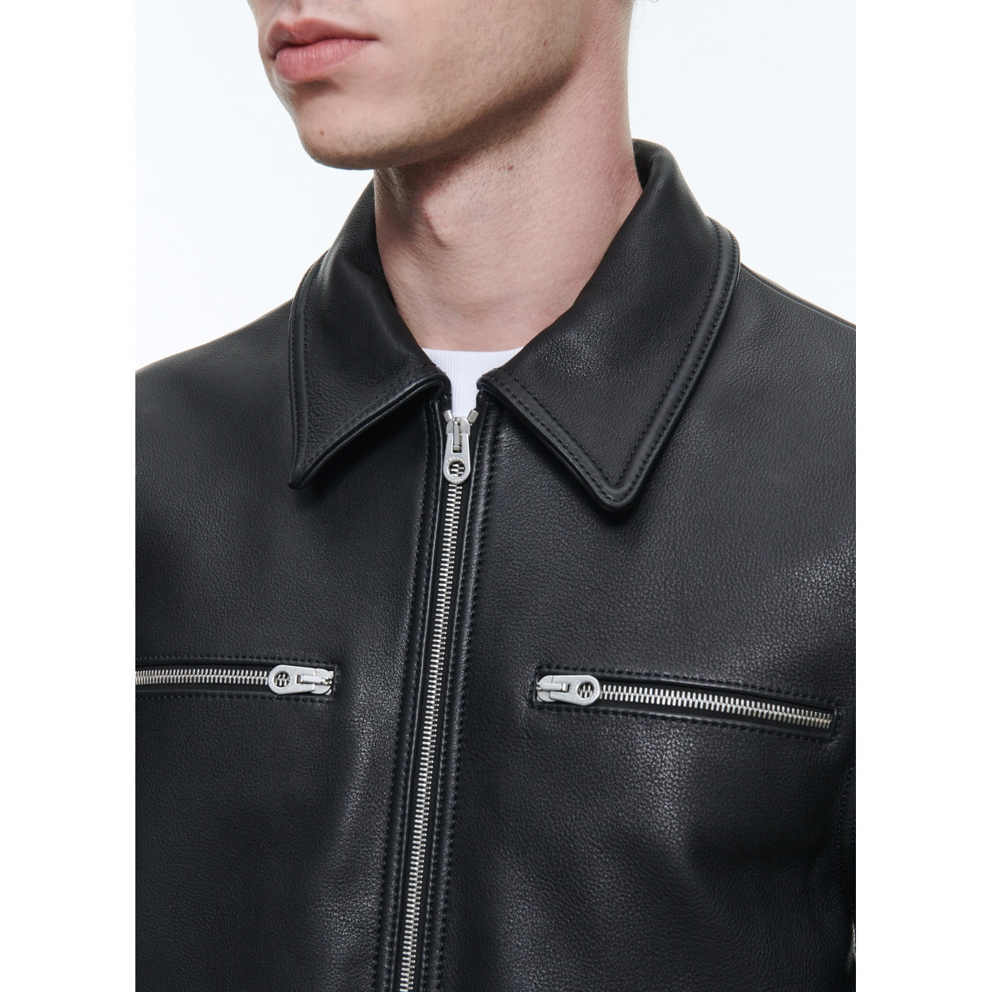 Fursac - Blouson Cuir Zippé Vachette - Noir