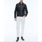 Fursac - Blouson Cuir Zippé Vachette - Noir
