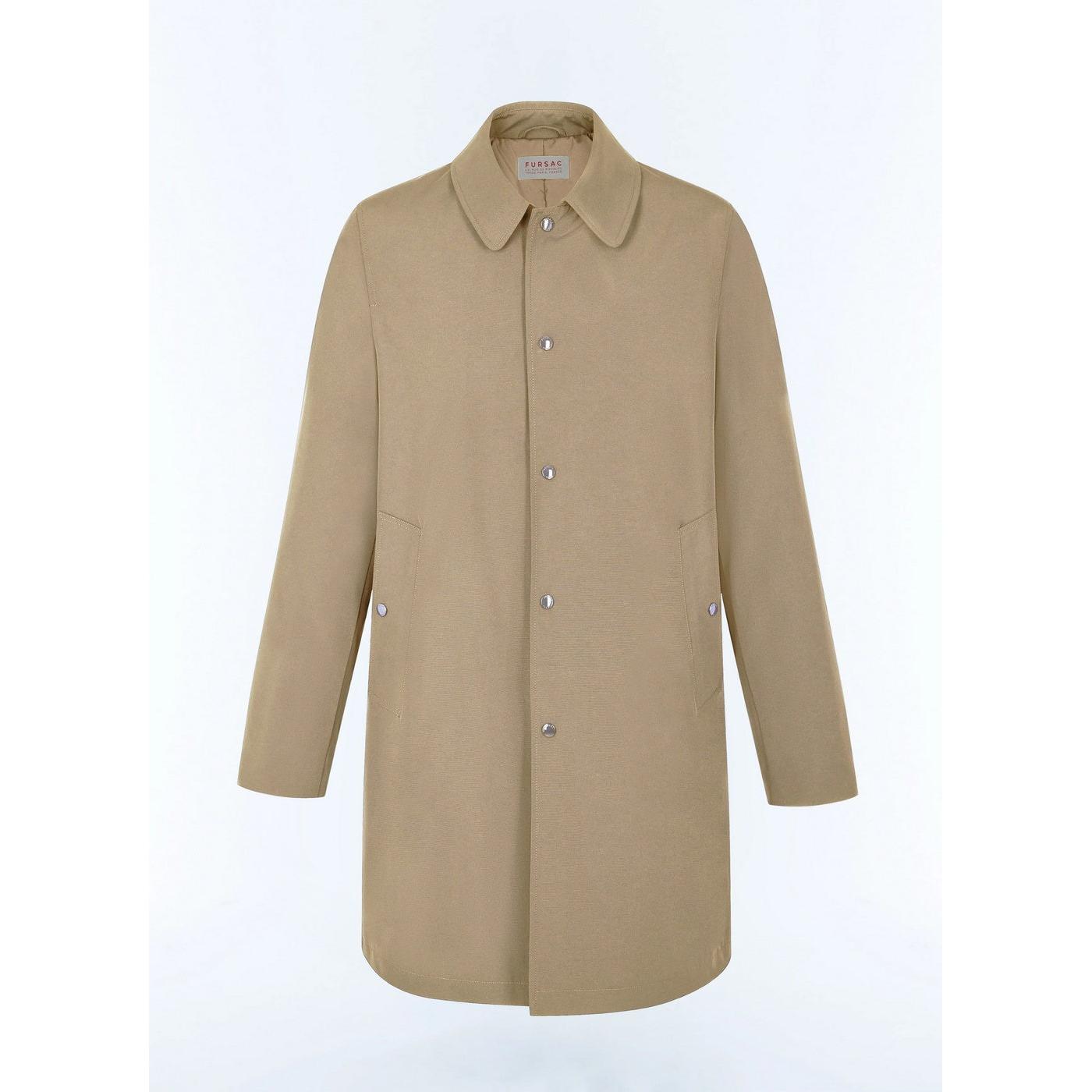 Fursac - Manteau En Tissu Déperlant - Beige