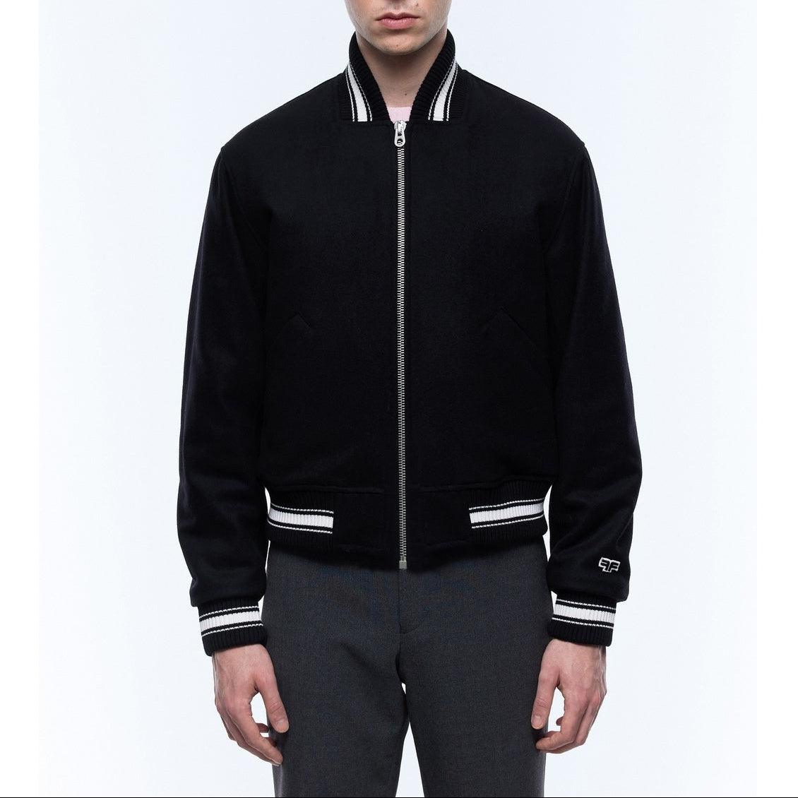 Blouson Teddy En Drap De Laine - Noir
