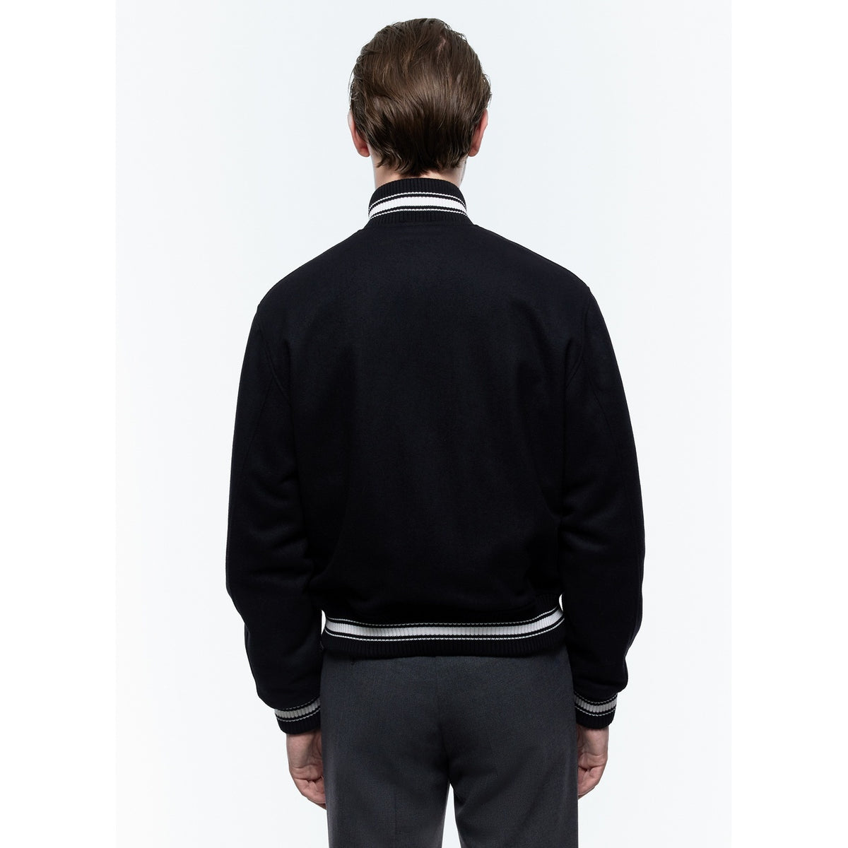 Blouson Teddy En Drap De Laine - Noir
