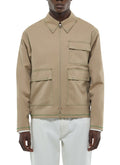 Giubbino Con Zip Impunturato - Beige