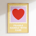 Groovy - Affiche Fragile Handle With Care - Jaune