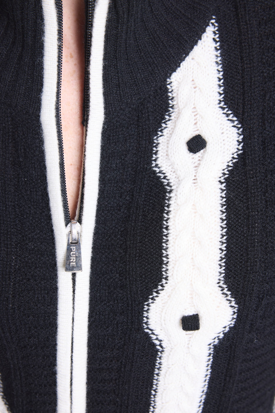 Cárdigan de Contraste Maddie - Negro y Blanco - Mujer