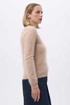V-Neck – Brushed Cashmere Mael – Beige Crème – Dam