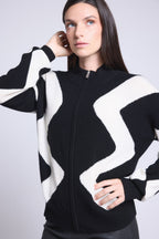 Chaqueta Magali Graphic Zipee - Blanco y negro - Mujer