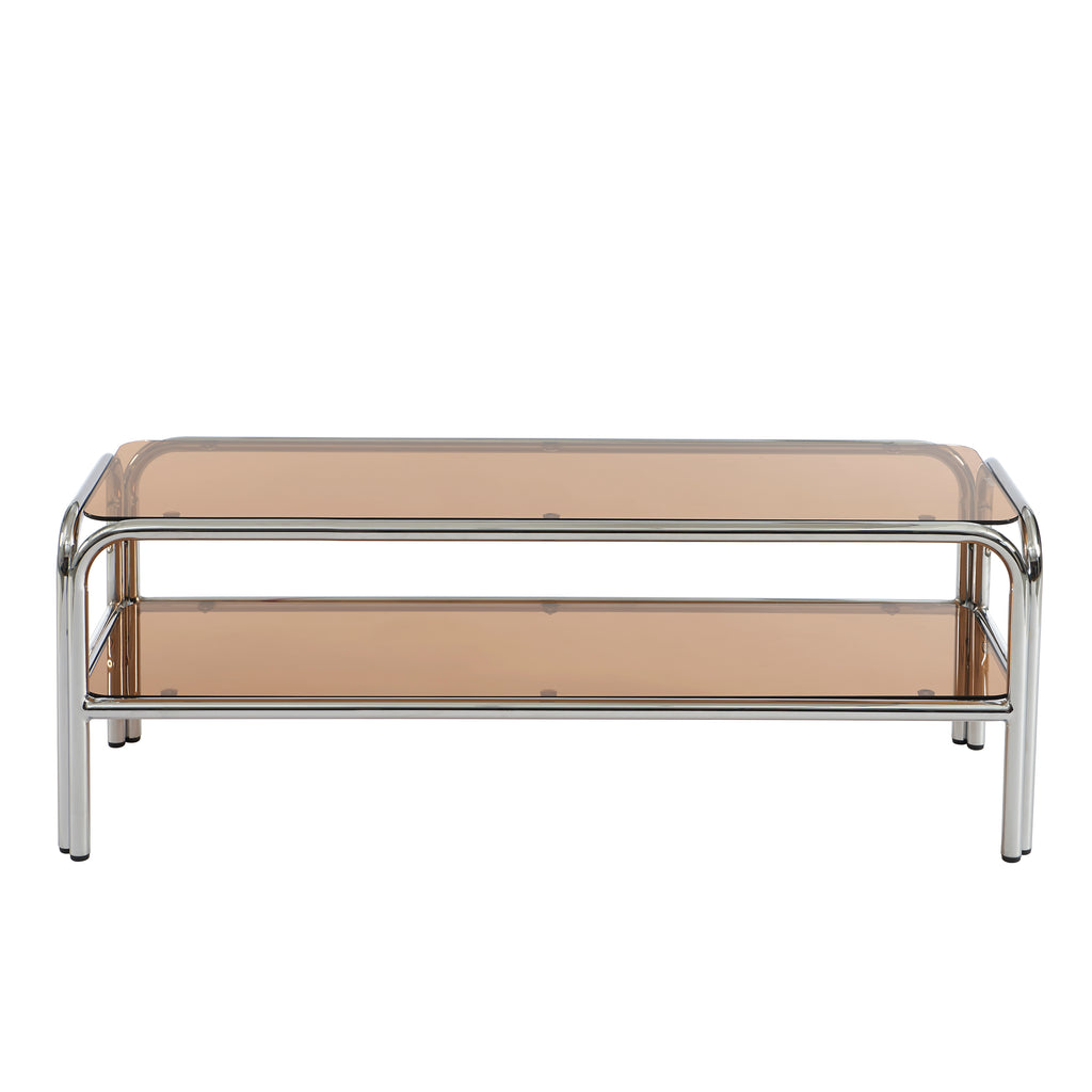 Maggy - Mueble para Televisión - Estructura Naranja Oscuro Y Cromo