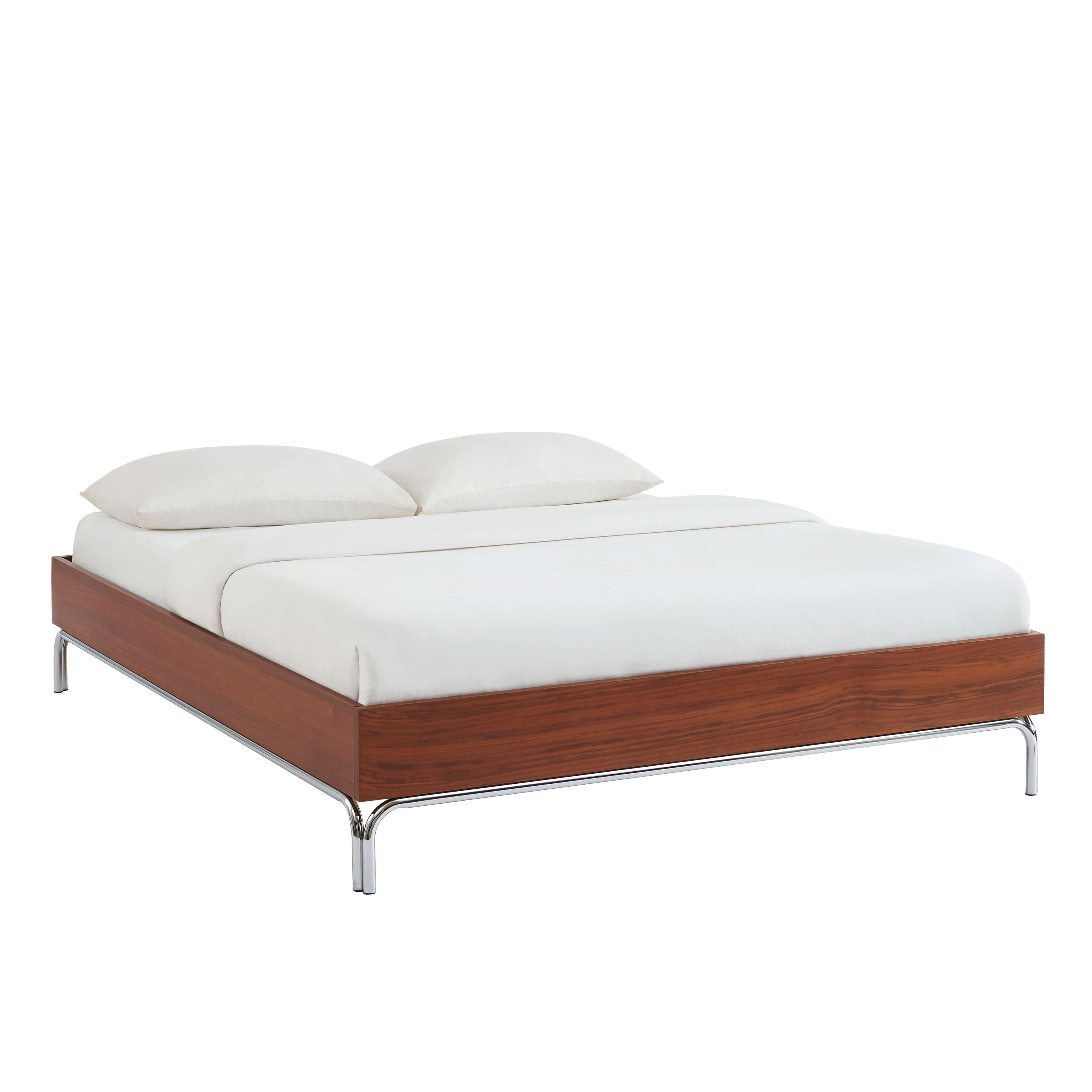 Maggy - Bed - Chenille Fabric - Walnut