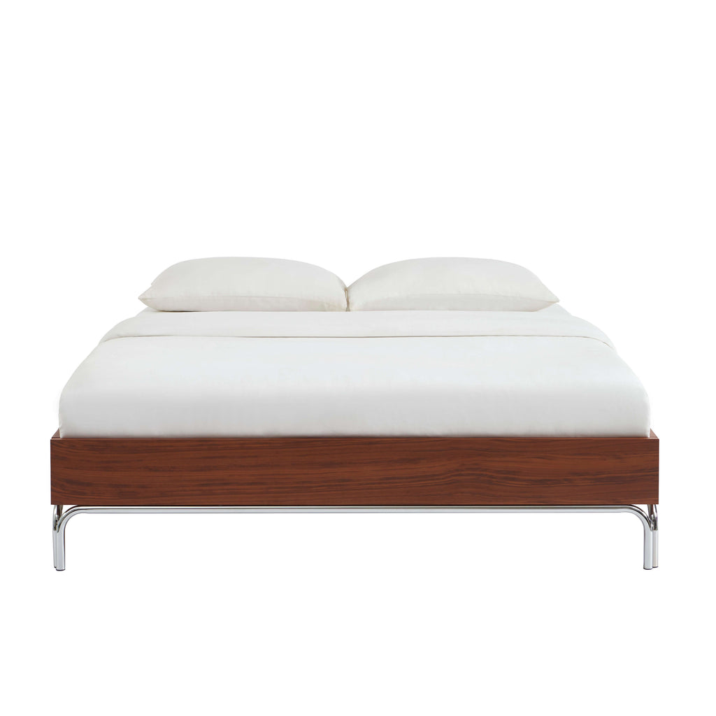 Maggy - Bed - Chenille Fabric - Walnut