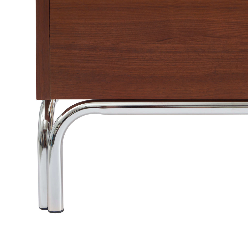 Maggy - Bed - Chenille Fabric - Walnut