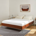 Maggy - Bed - Chenille Fabric - Walnut