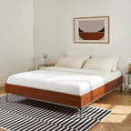 Maggy - Bed - Chenille Fabric - Walnut