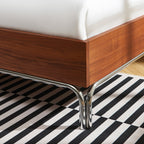 Maggy - Bed - Chenille Fabric - Walnut