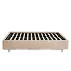 Maggy - Lit - Bouclette - Beige Et Pieds Métal Noir