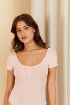 Body Manches Courtes Maika - Rose Perle