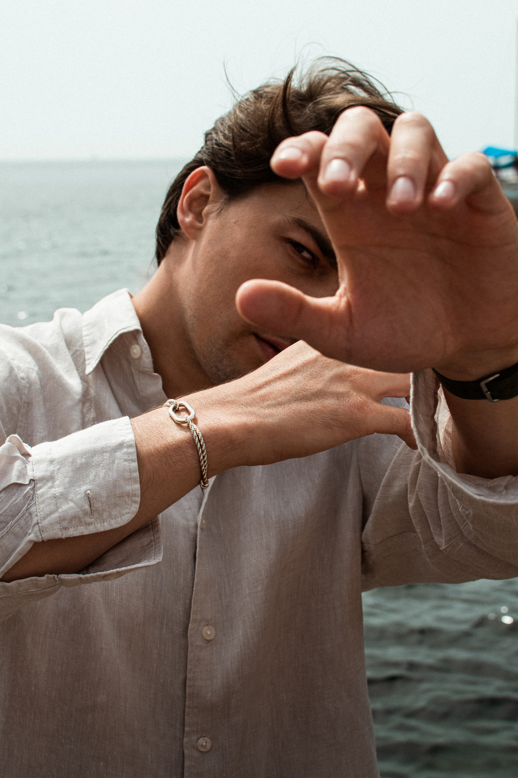 Pulsera Hune - Beige Y Blanco