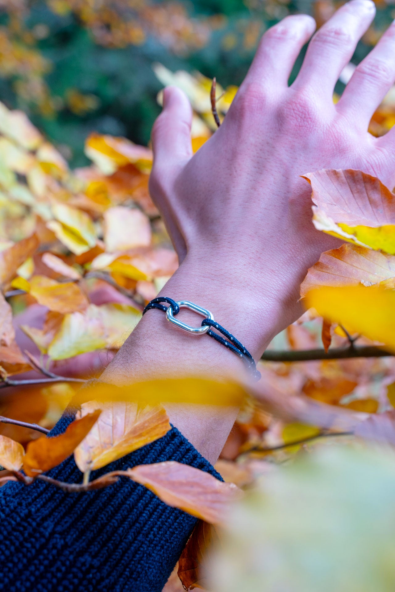 Pulsera de mástil - Azul marino moteado de blanco