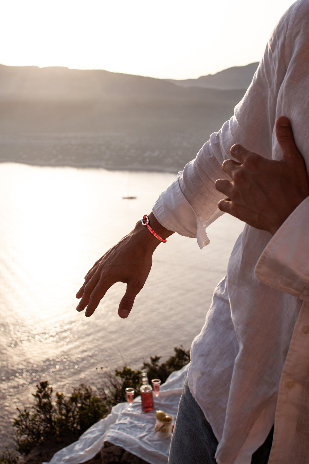 Bracelet Tangon - Orange & Blanc