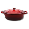 Cocotte Ovale En Fonte Émaillée De Long Rouge Cerise Elo - Rouge