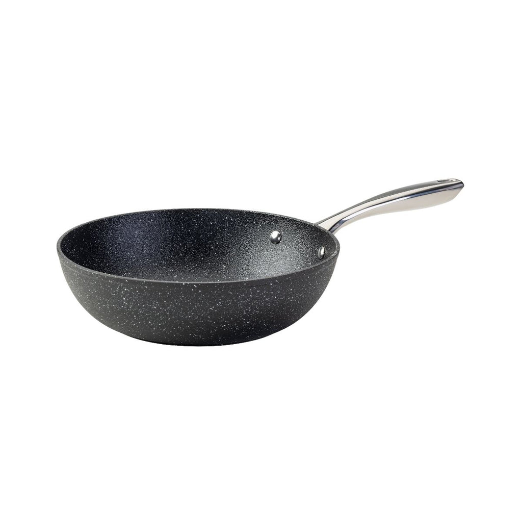 Wok Fonte Aluminium Revêtement Antiadhésif Céramique Sans Pfas Fackelmann - Noir/Gris