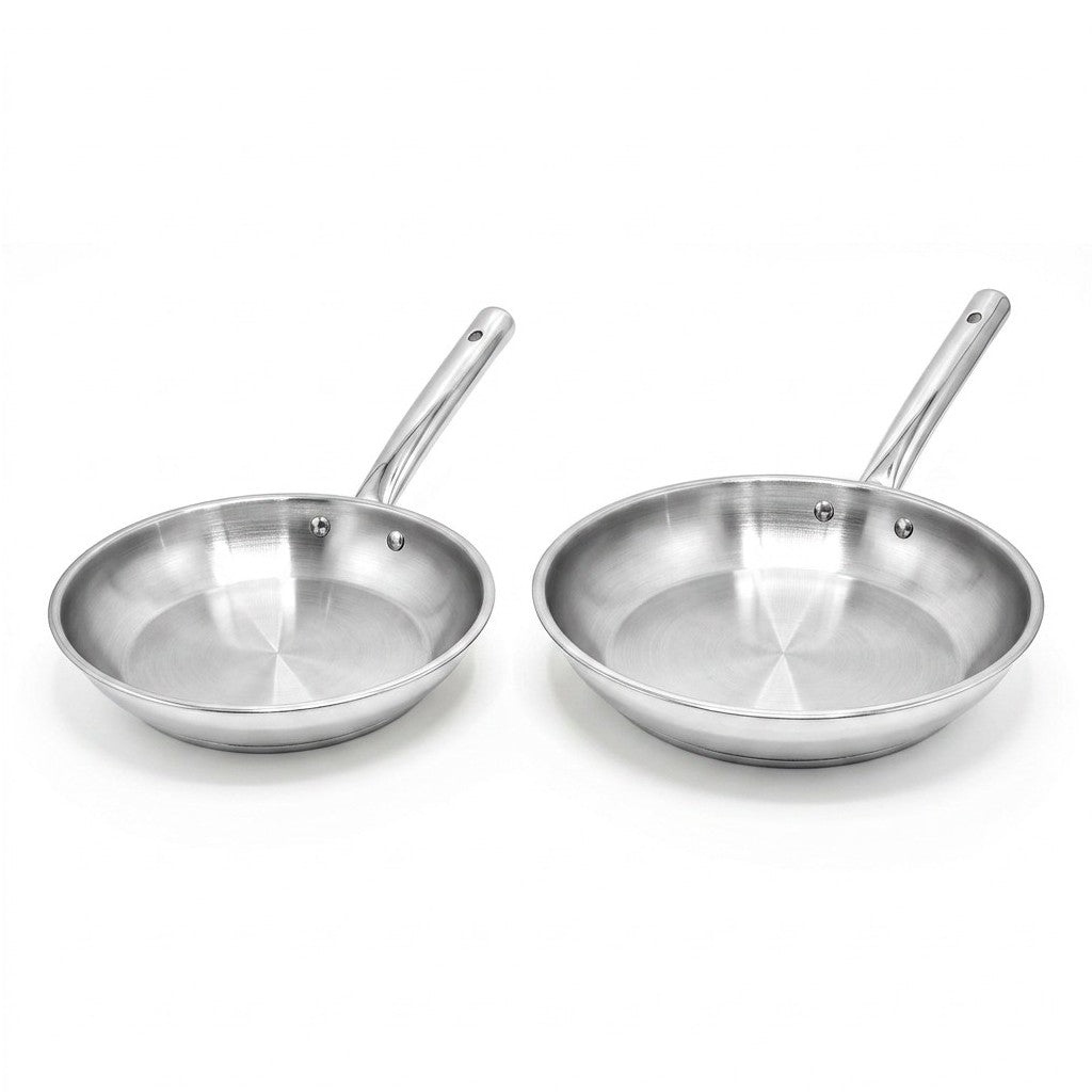 Set Di 2 Padelle Per Friggere In Acciaio Inox Fackelmann Rhona - Grigio