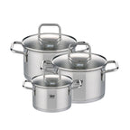 Set De 3 Faitouts Avec Couvercles En Verre Elo Citrin - Transparent/Gris