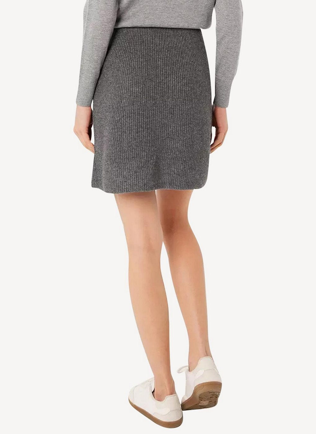 Maison Kitsune - Fancy Ribbed Skirt - Light Grey Melange - Femme