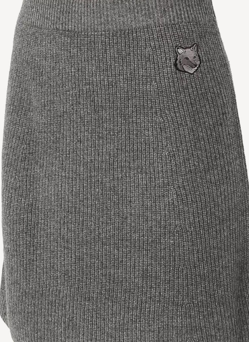 Maison Kitsune - Fancy Ribbed Skirt - Light Grey Melange - Femme