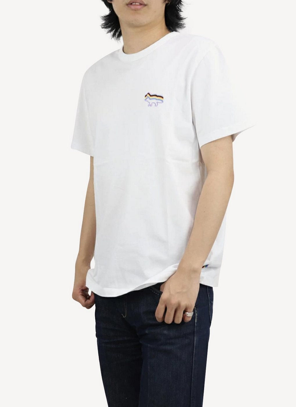 Maison Kitsune - Rainbow Fox Classic Tee-Shirt - Light Pink - Mixte