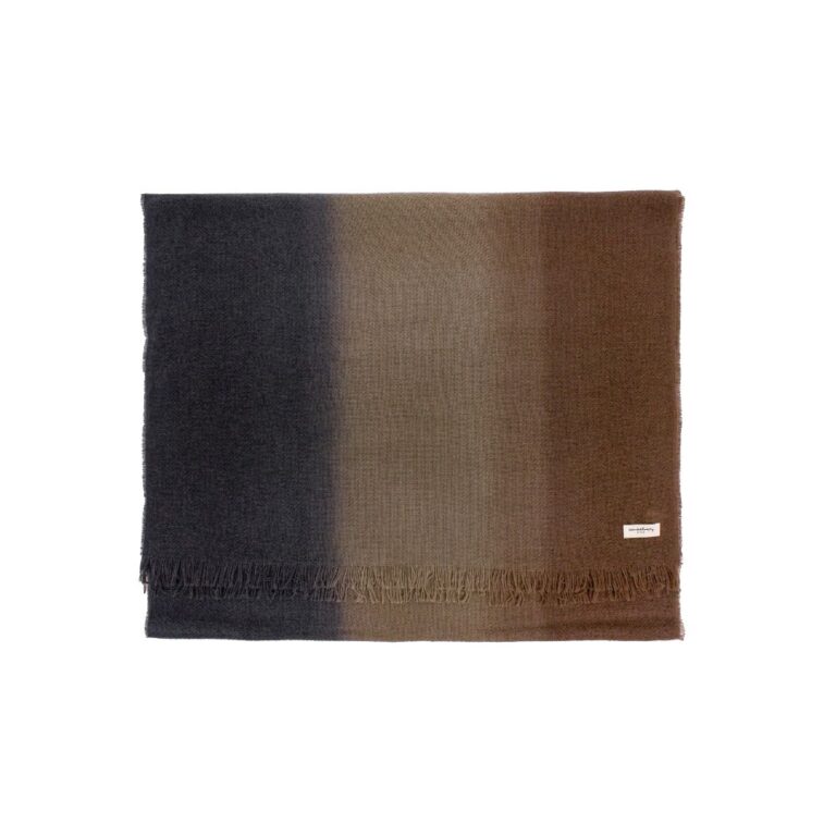 Bufanda con flecos tie and dye de lana 65x200 cm