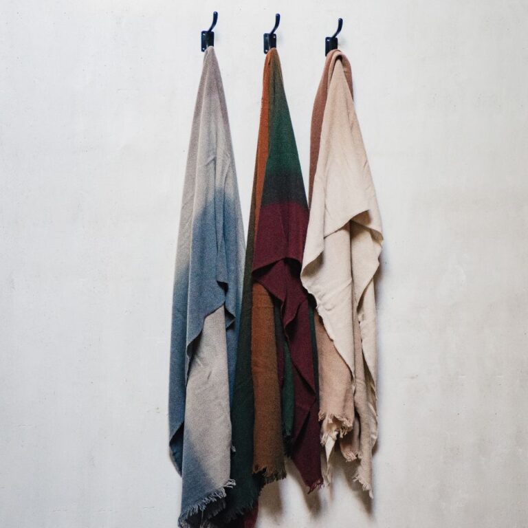 Écharpe Frangée Tie And Dye En Laine 65X200Cm