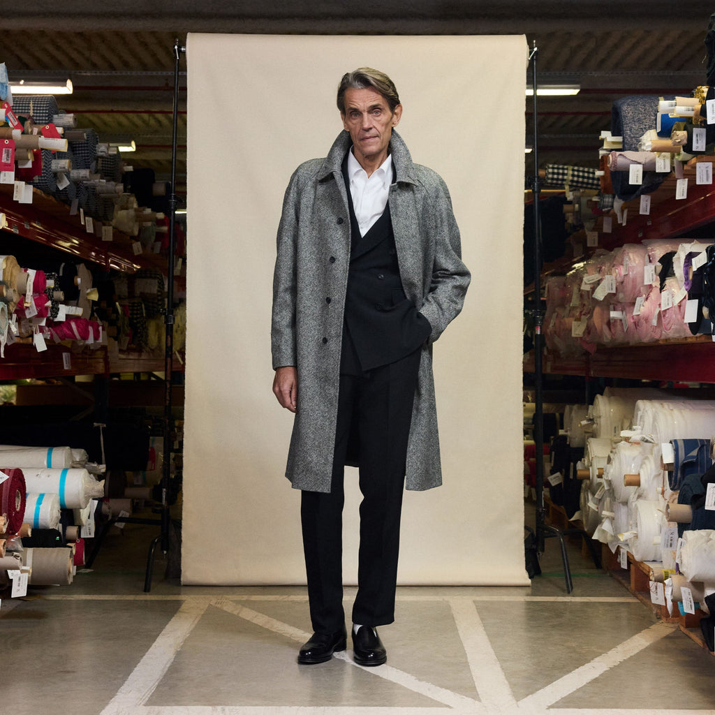 Manteau Balmacaan En Laine Nattée Grise