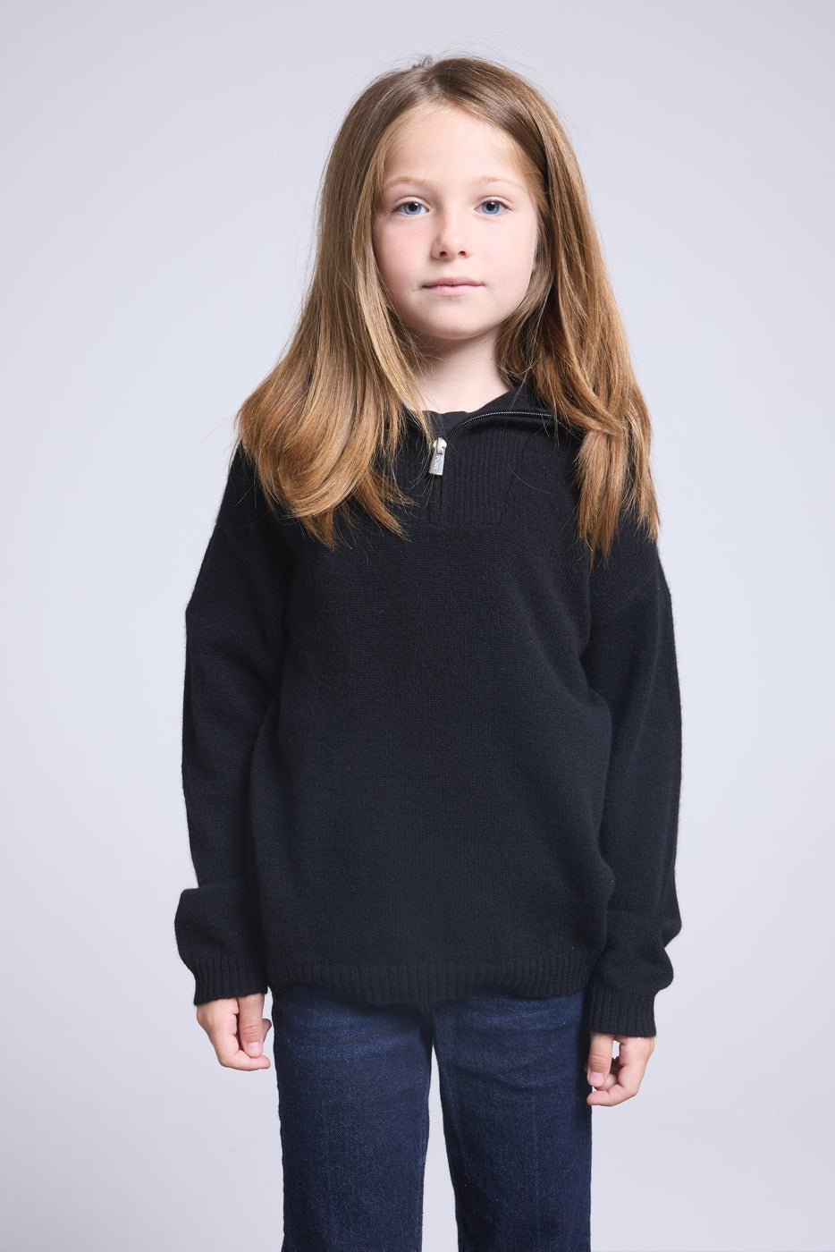 Jersey Cuello Alto Cremallera Marchy - Negro - Niño