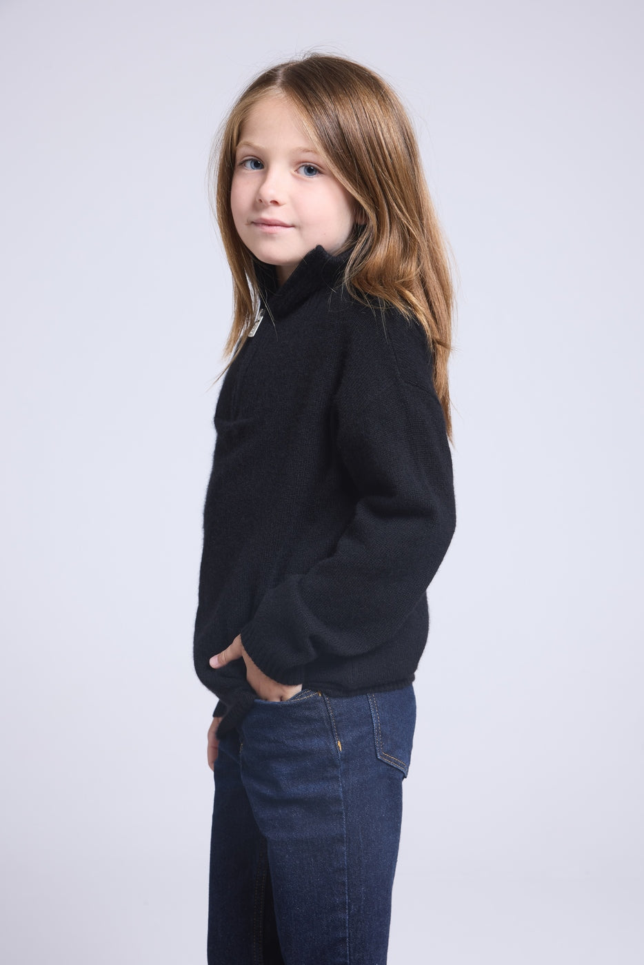 Jersey Cuello Alto Cremallera Marchy - Negro - Niño