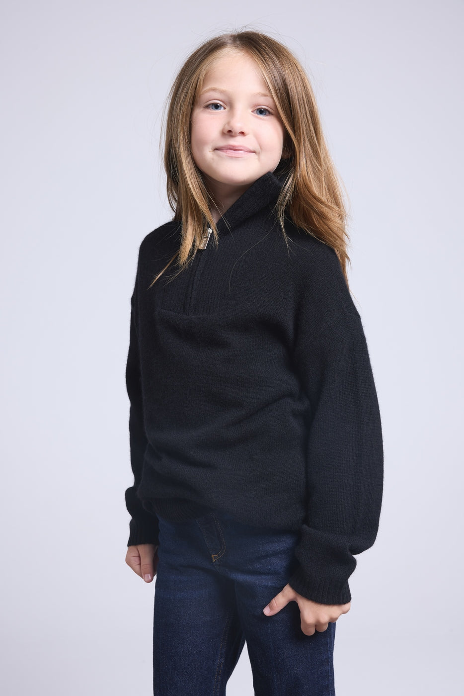 Jersey Cuello Alto Cremallera Marchy - Negro - Niño