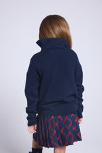 Pull Col Montant Zippe Marchy - Bleu Marine - Enfant