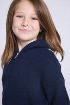 Pull Col Montant Zippe Marchy - Bleu Marine - Enfant