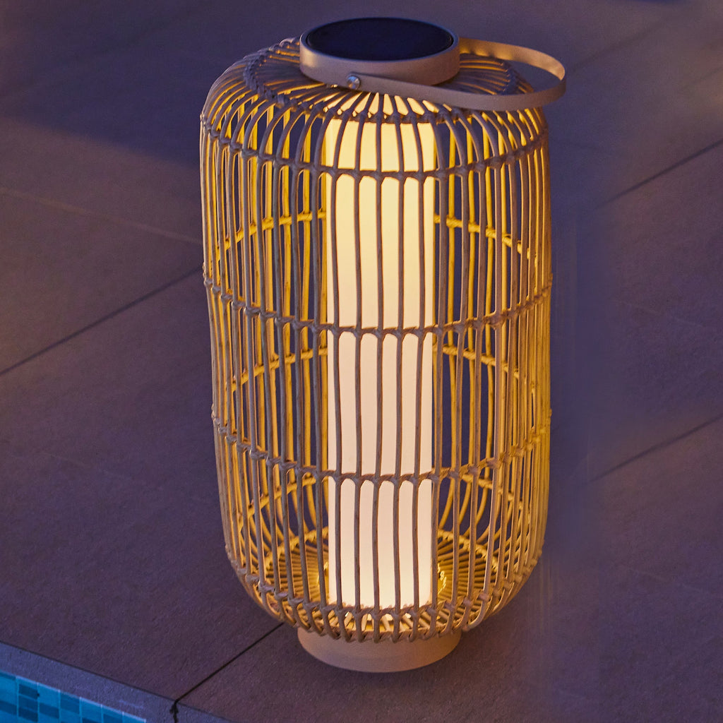 Mariel - Solar Lantern - Rattan - Beige