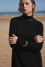 Vestido Cuello Vuelto Marie - Negro
