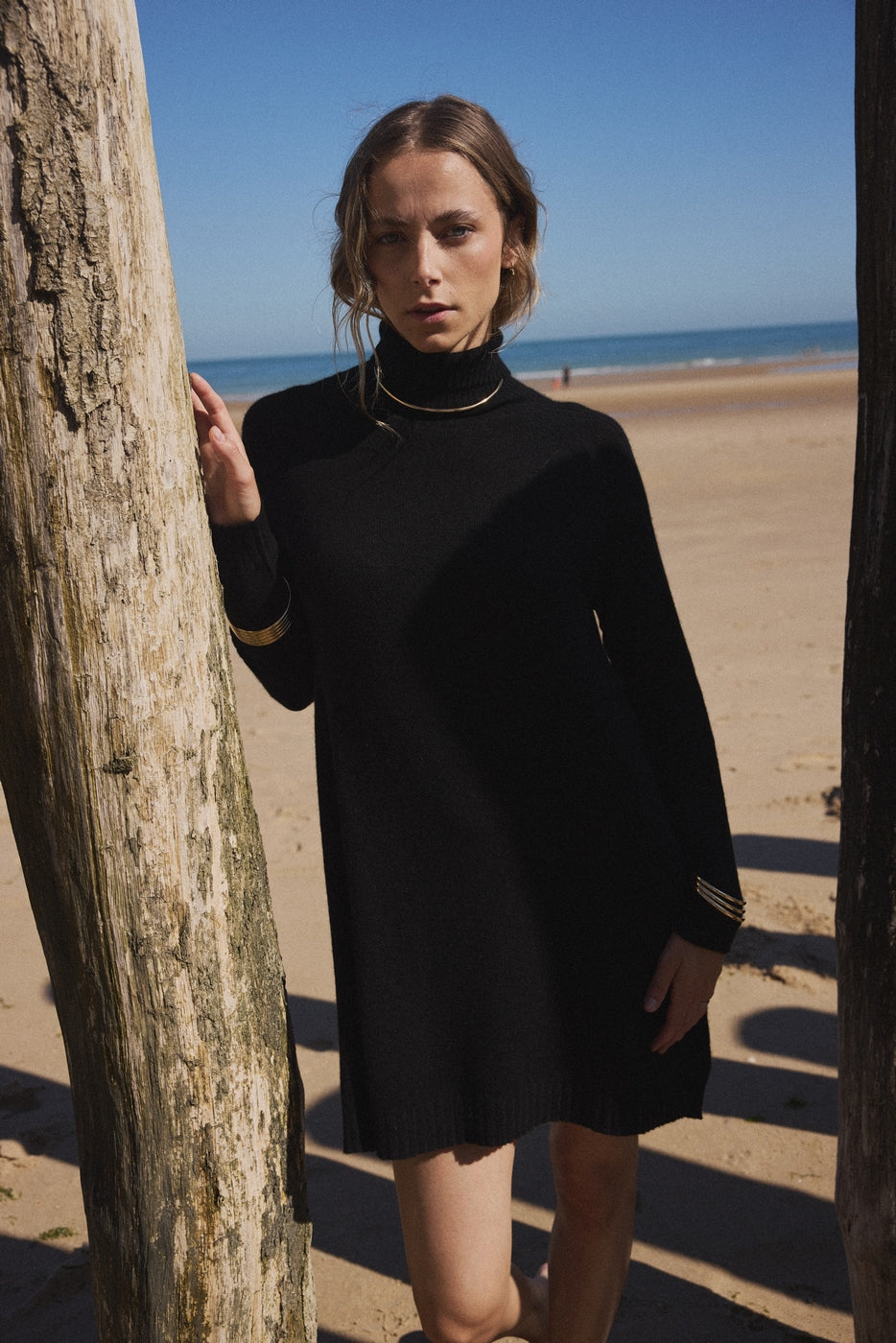 Vestido Cuello Vuelto Marie - Negro