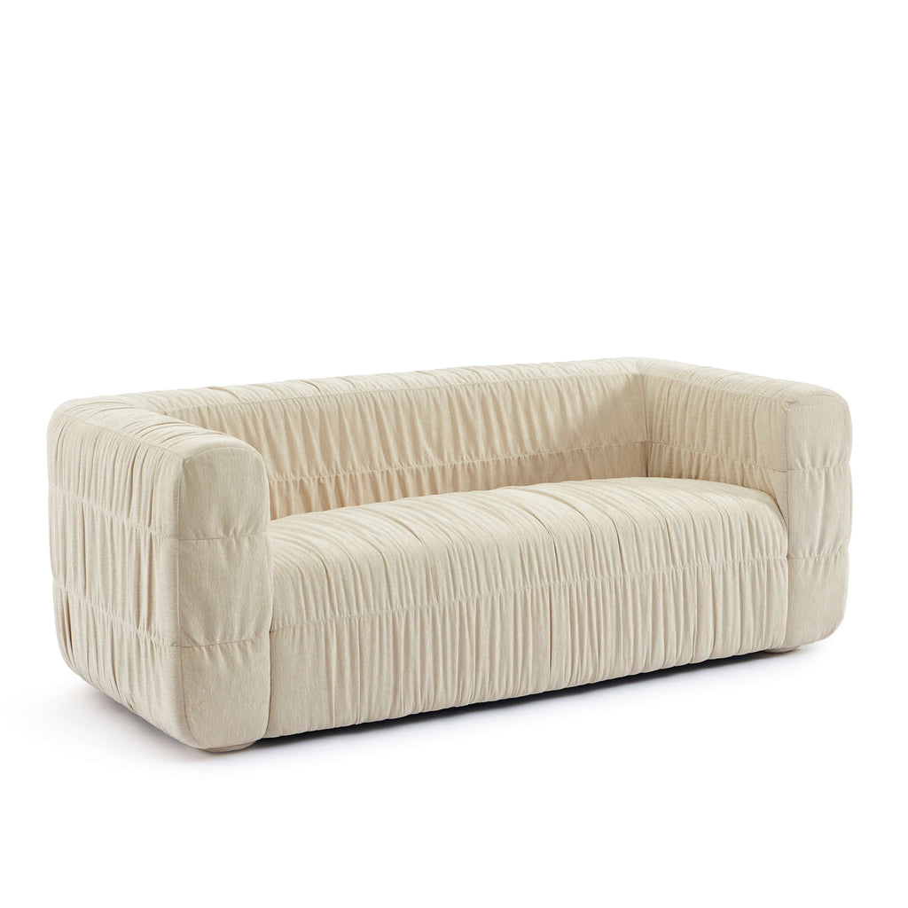 Marni - Canapé 3 Places - Velours Texturé - Beige